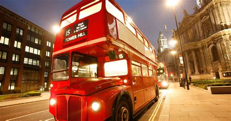 London bus at night