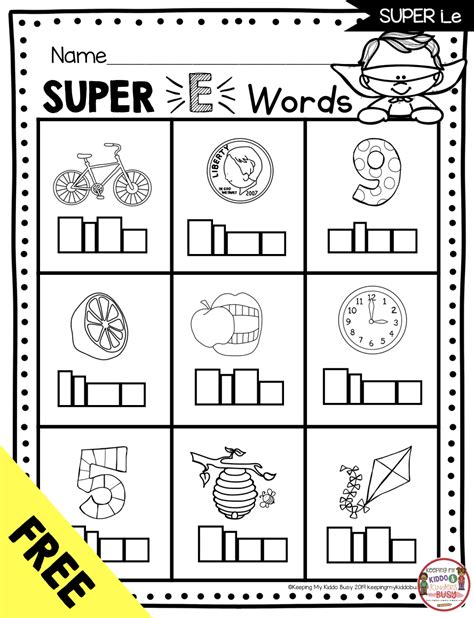 Long I With Silent E Worksheets