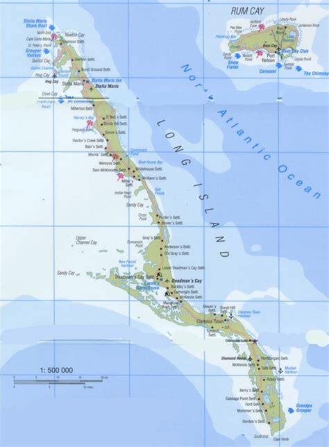 Long Island Bahamas Map