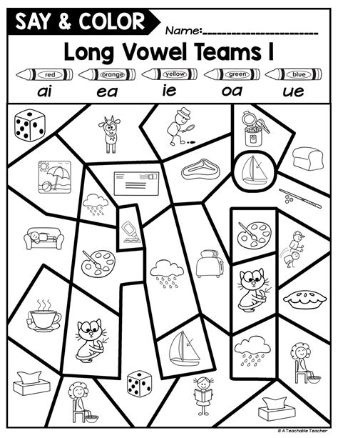 Long A Vowel Teams Worksheets