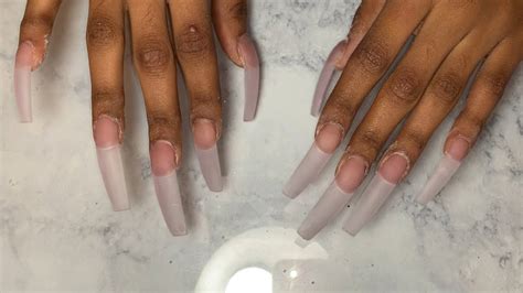 Long Acrylic Coffin Nails Set