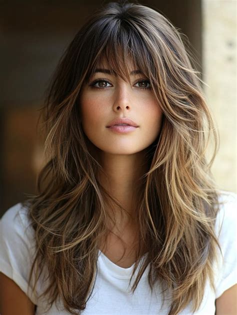 Long Bangs Blended into Layers