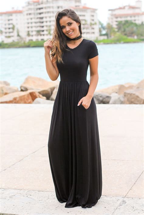 Long Black Summer Maxi Bridesmaid Dress