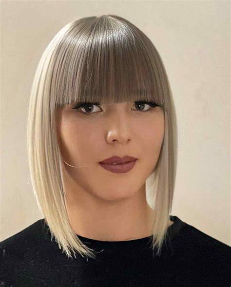 Classy Blunt Bob Hairstyles With Bangs