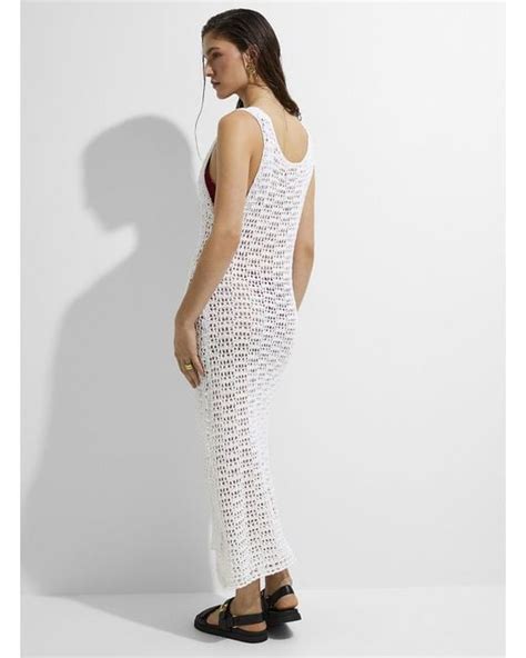 Long Crochet Dress White