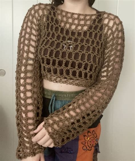 Long Sleeve Crochet Top
