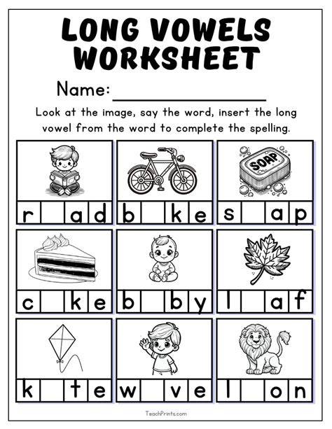 Long Vowels Worksheets – Free Printable Practice Sheets Pdf - Great