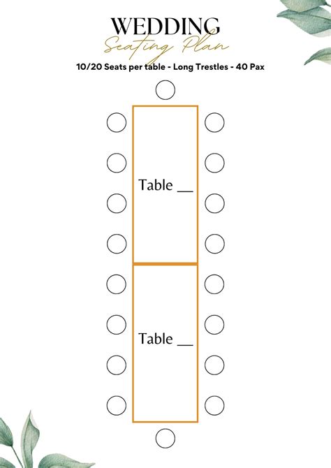 Long table seating capacity event