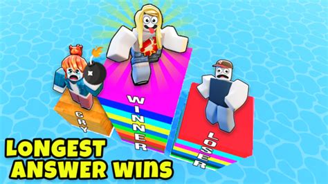 Longest Answer Wins Roblox Answers - Try Hard Guides