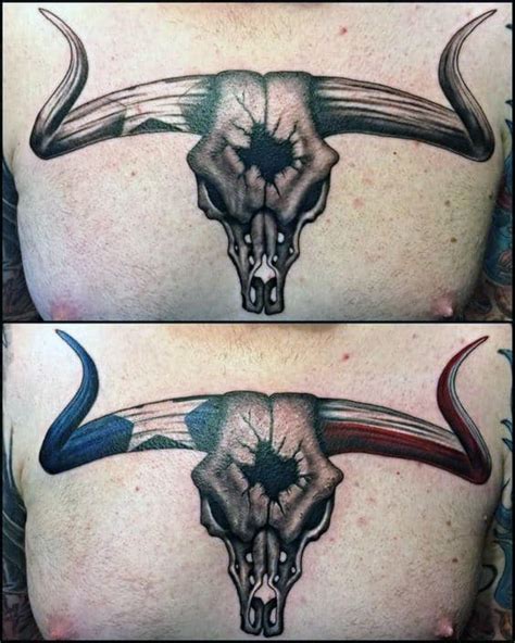 Longhorn Tattoo designs, Tattoos, Floral skull tattoos