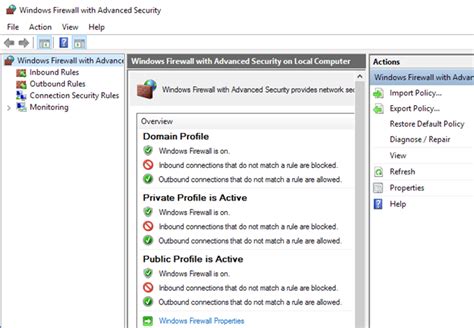 Look Around the Firewall Settings