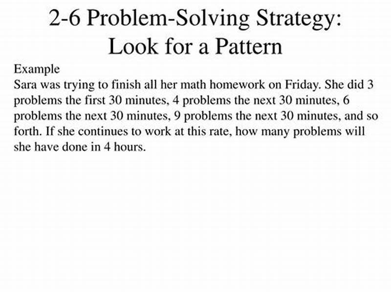 Look For A Pattern Problem Solving