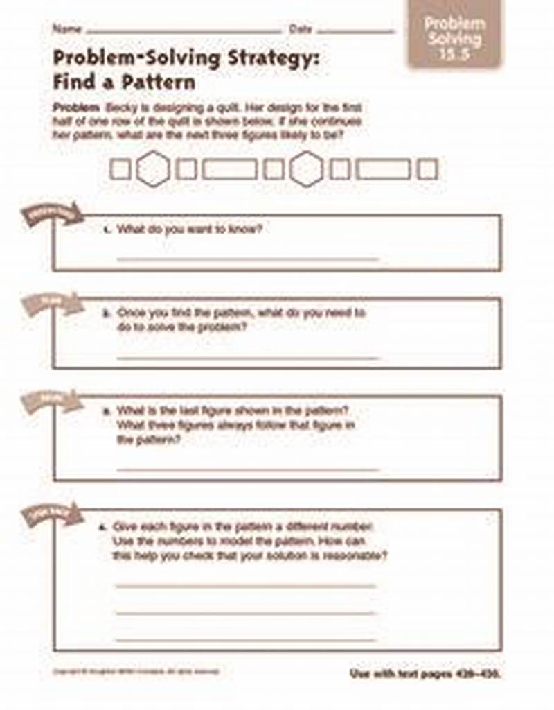Look For A Pattern Problem Solving Worksheet