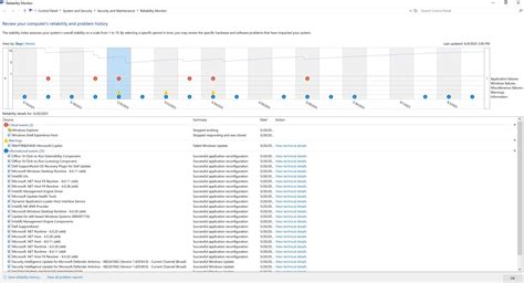 Look for Critical Events in the Reliability Monitor