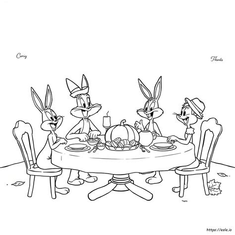 Looney Tunes Thanksgiving Coloring Pages