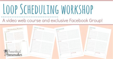 Loop Scheduling Webinar Printables