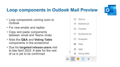 Loop components in Outlook
