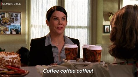 Lorelai Gilmore drinking coffee
