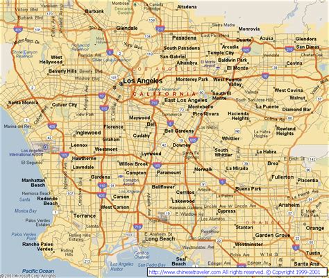 Los Angeles On California Map