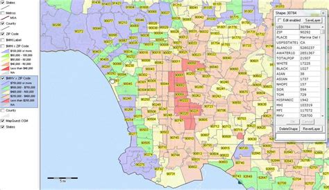 Los Angeles Zip Code Map SOUTH (Zip Codes colorized) Otto Maps