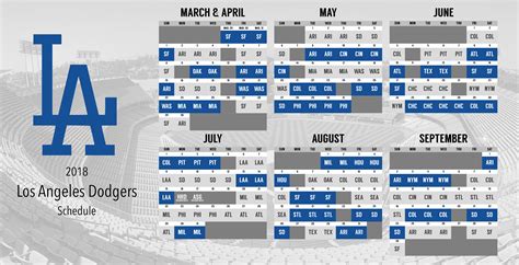 Los Angeles Dodgers Printable Schedule