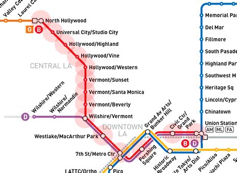 Los Angeles Red Line Map