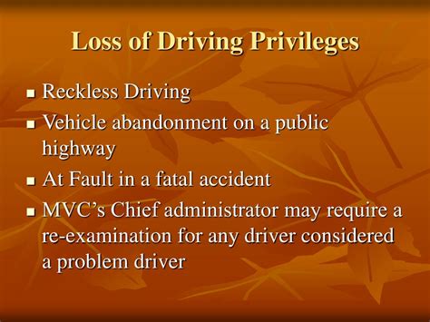 Loss of Driving Privileges