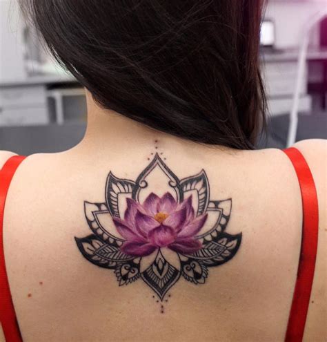 Lotus Flower Girls Back Best tattoo design ideas