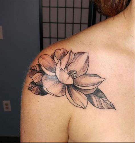 lotus flower tattoos on shoulder