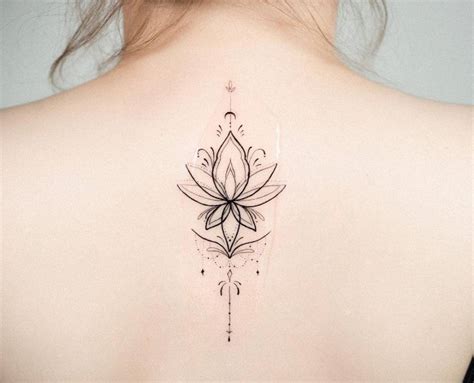 Lotus Flower Back Tattoo