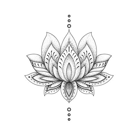 Lotus Flower Tattoo Stencil