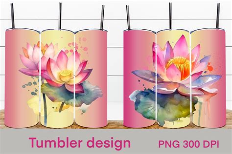 Download Lotus Flower Tumbler Sublimation Files DXF Files