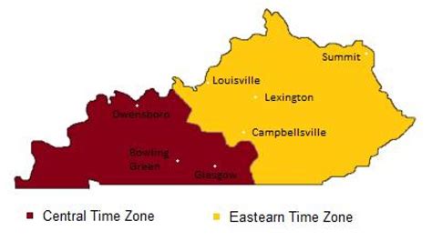 Louisville Kentucky Time Zone Map