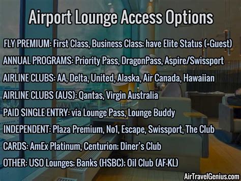 Lounge Access Options