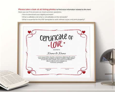 Love Certificate Templates
