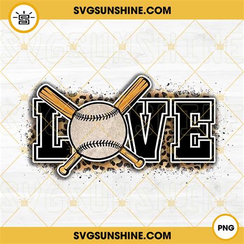 Download Love Baseball Sublimation Design Cut Files