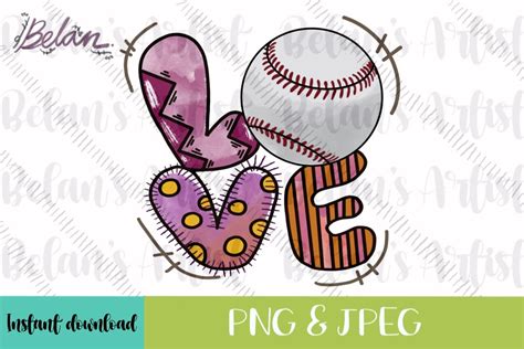 Download Love Baseball Sublimation Design for Cricut Machine
