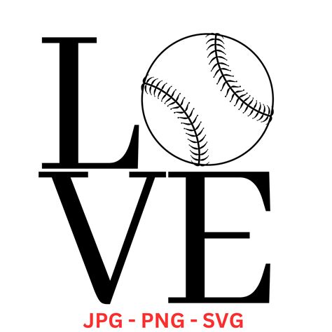 Download Love Baseball Sublimation Design. Cut Images