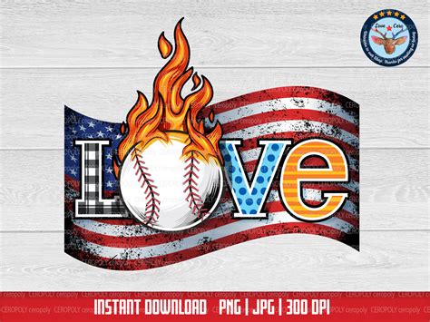 Download Love Baseball Sublimation Designs Images