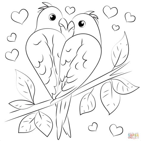 Love Birds Coloring Page