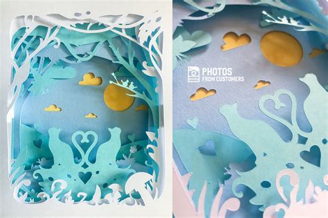 Download Love Cats 3D Shadow Box SVG Cut... Cut Images