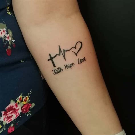 Faith Hope and Love Faith tattoo on wrist, Love wrist