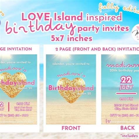 Love Island Invitation Template