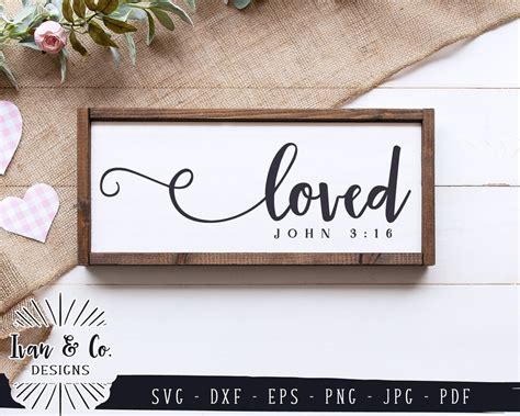 Download Loved John 3 16 Christian Cut File Files DXF Files