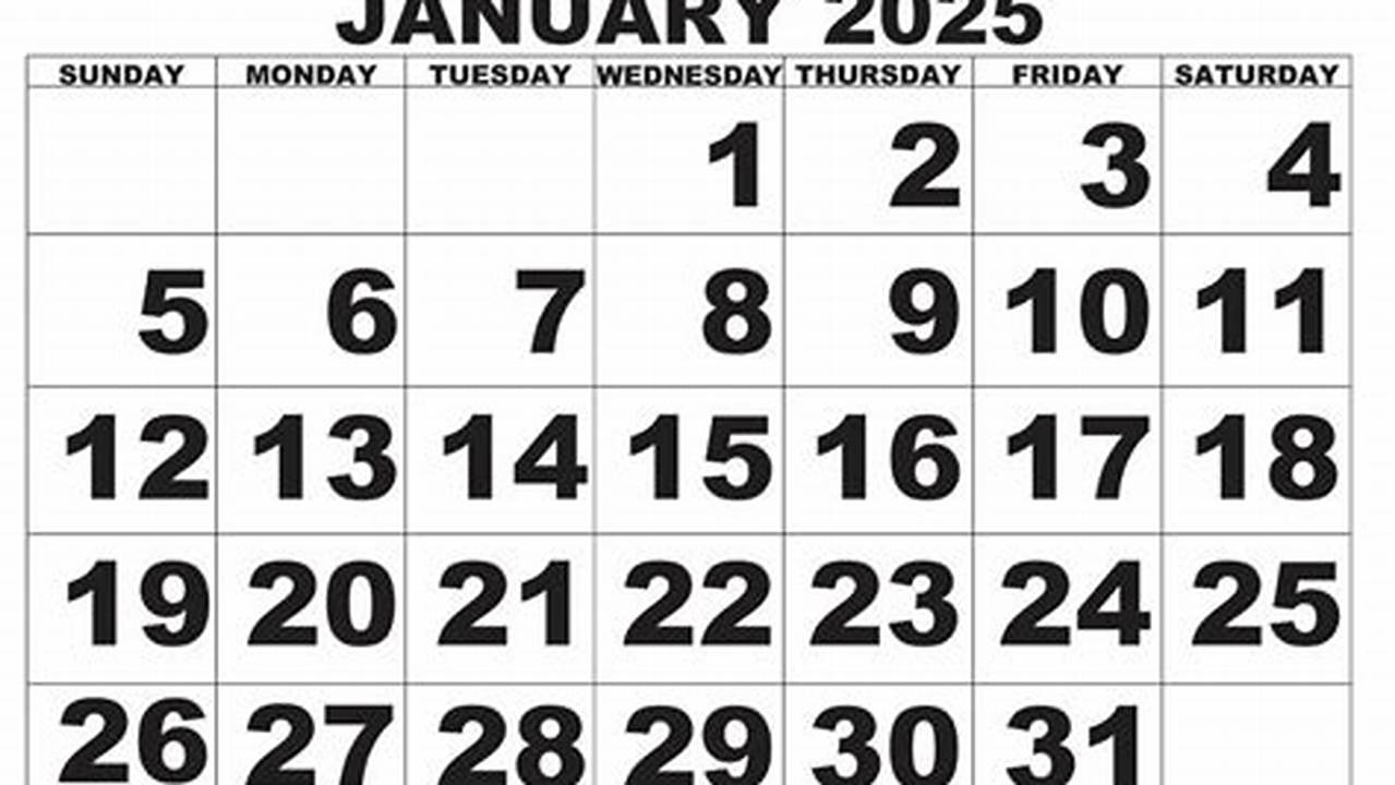 Low Vision Calendar 2025