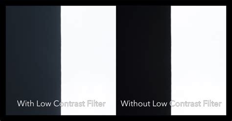 Low Contrast Filters in Action on the Screen