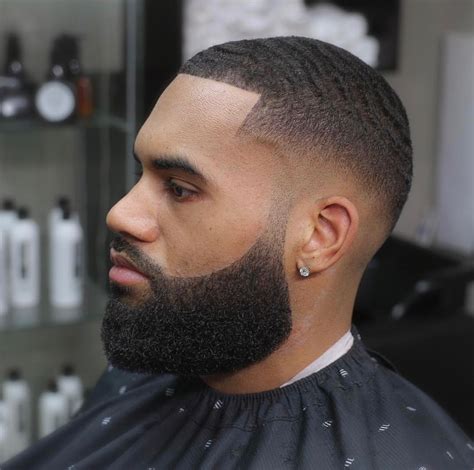 Low Fade With Beard Black