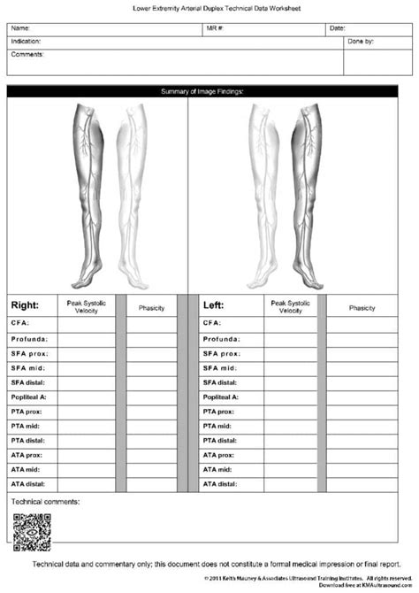 What Is Lower Extremity Venous Ultrasound Worksheet?