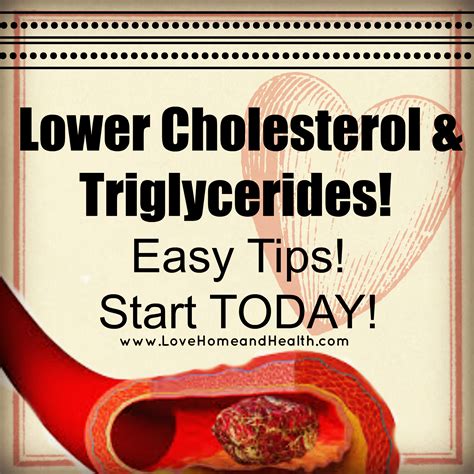 Lower Cholesterol & Triglycerides! Love, Home and Health