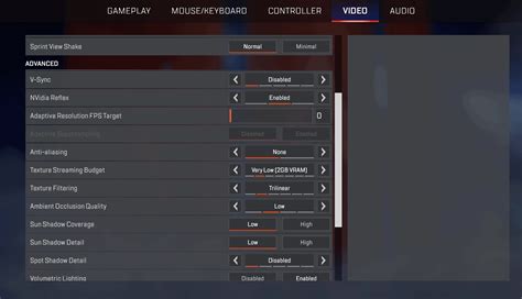 Lower in-game settings